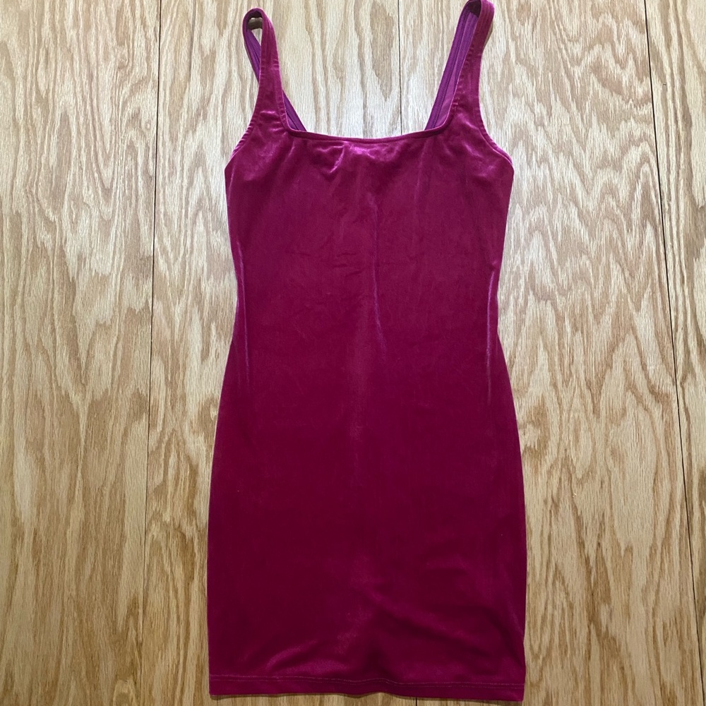 Urban Outfitters wine colored velvet dress